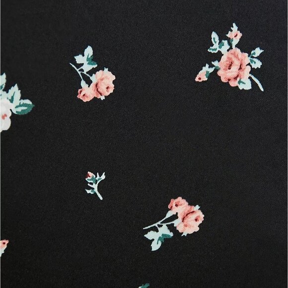 🆕 SIZE 16 BELTED MID SHORT - SATEEN FLORAL BLACK - Picture 5 of 5